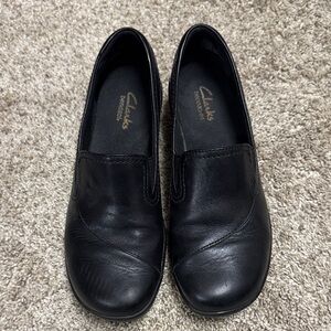 Clarks Black Leather Loafers